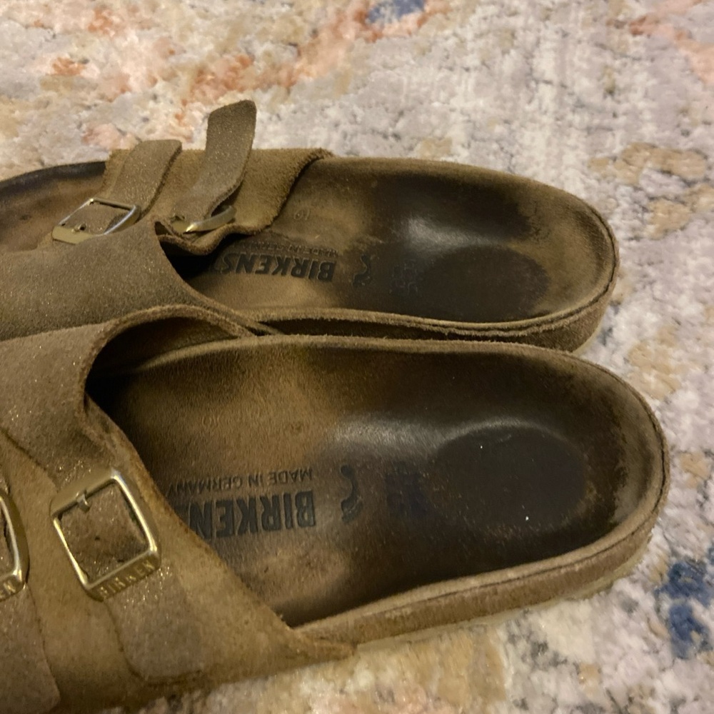 Women's 4 EU 35 Birkenstock Vaduz Metallic Gold Sandals Birko-flor Buckles Flat - Picture 4 of 16